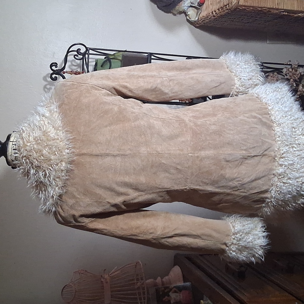 GORGEOUS!! π₯π₯π₯100% Leather/Suede Penny Lane Giacca Coat Size Small - Picture 6 of 13